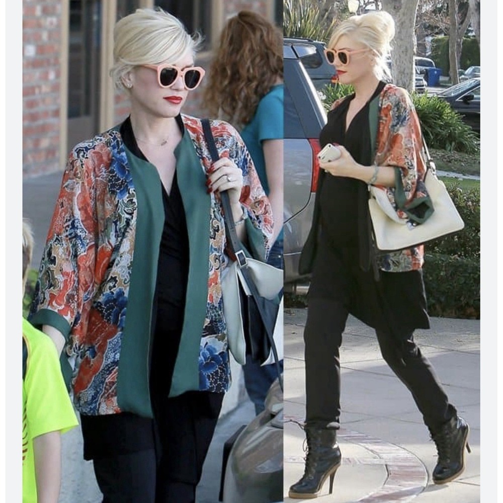 Soft Surroundings Topper Top Jacket Size XLOpen Front Floral Kimono Sleeve Artsy
